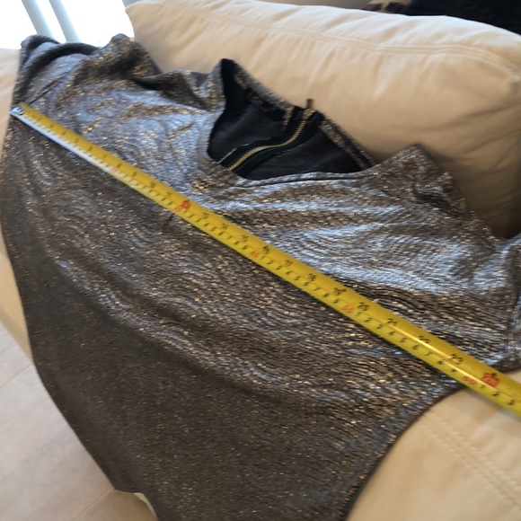 🇫🇷Lior Paris Silver Sparkling Lurex back gold zipper pleated pinned sleeves - Picture 9 of 12